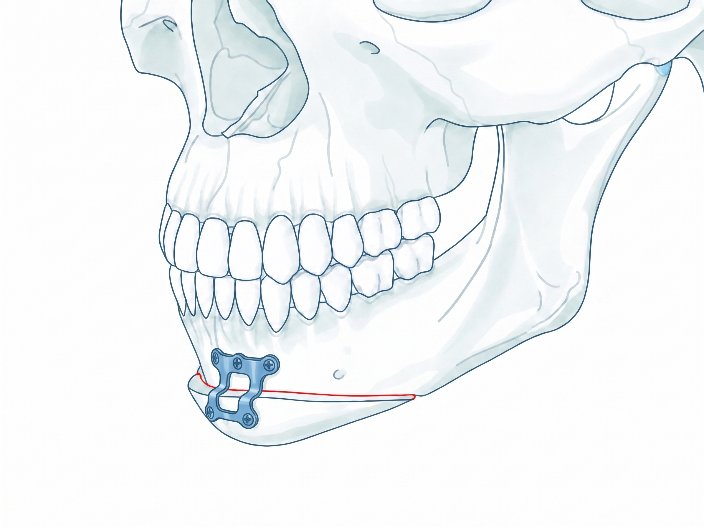 Genioplasty lateral implant fixation design