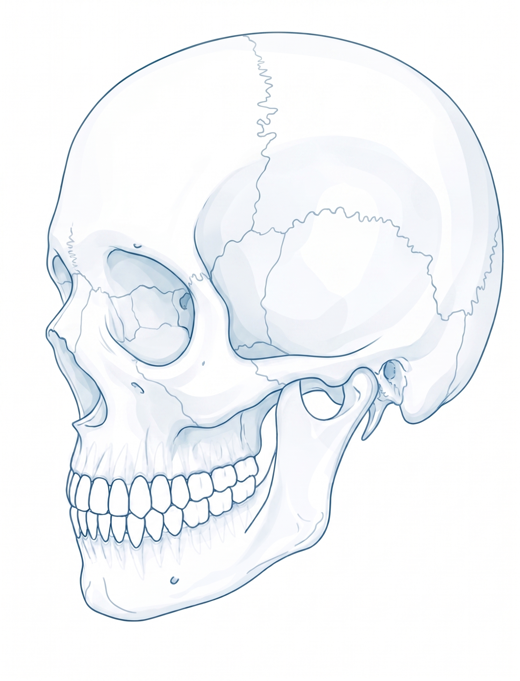Lateral skull baseline before patient specific TMJ reconstruction
